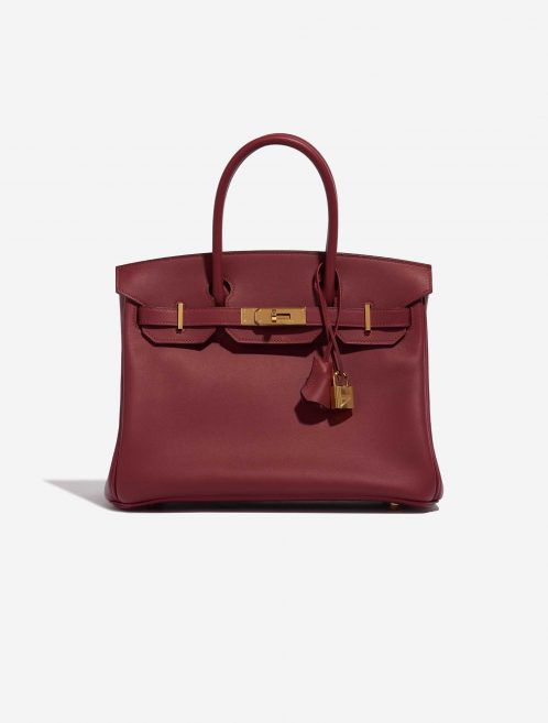 Pre-owned Hermès bag Birkin 30 Veau Jonathan Rouge Vif Red Front | Sell your designer bag on Saclab.com