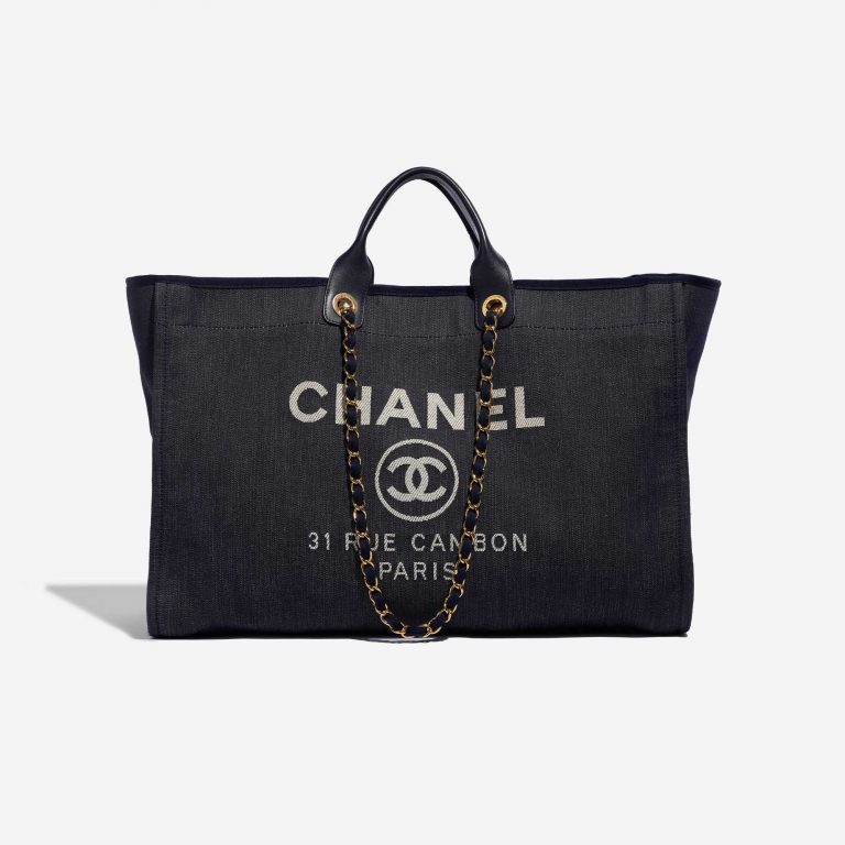 Pre-owned Chanel bag Deauville Maxi Denim Blue Blue Front | Sell your designer bag on Saclab.com