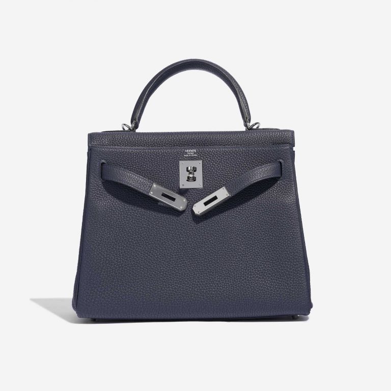 Pre-owned Hermès bag Kelly 28 Togo Blue Nuit Blue Front Open | Sell your designer bag on Saclab.com