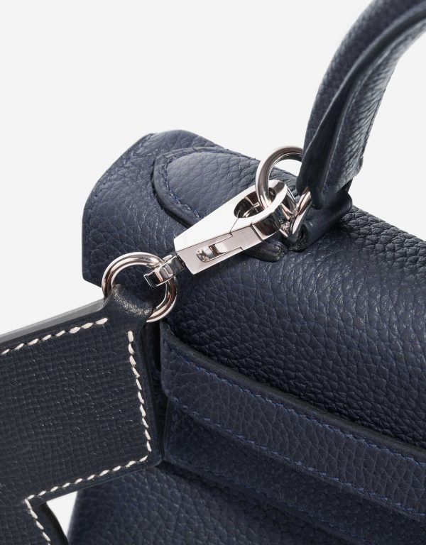 Hermès Attelage Shoulder Strap 85 Canvas / Epsom Blue Indigo SACLÀB