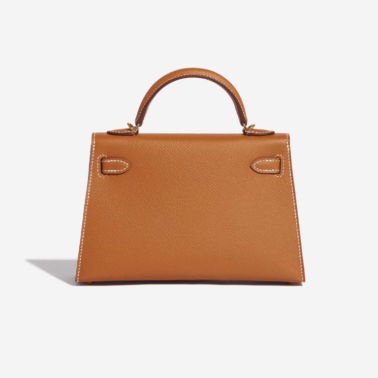 Pre-owned Hermès bag Kelly Mini Epsom Gold Brown Back | Sell your designer bag on Saclab.com