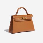 Pre-owned Hermès bag Kelly Mini Epsom Gold Brown Side Front | Sell your designer bag on Saclab.com