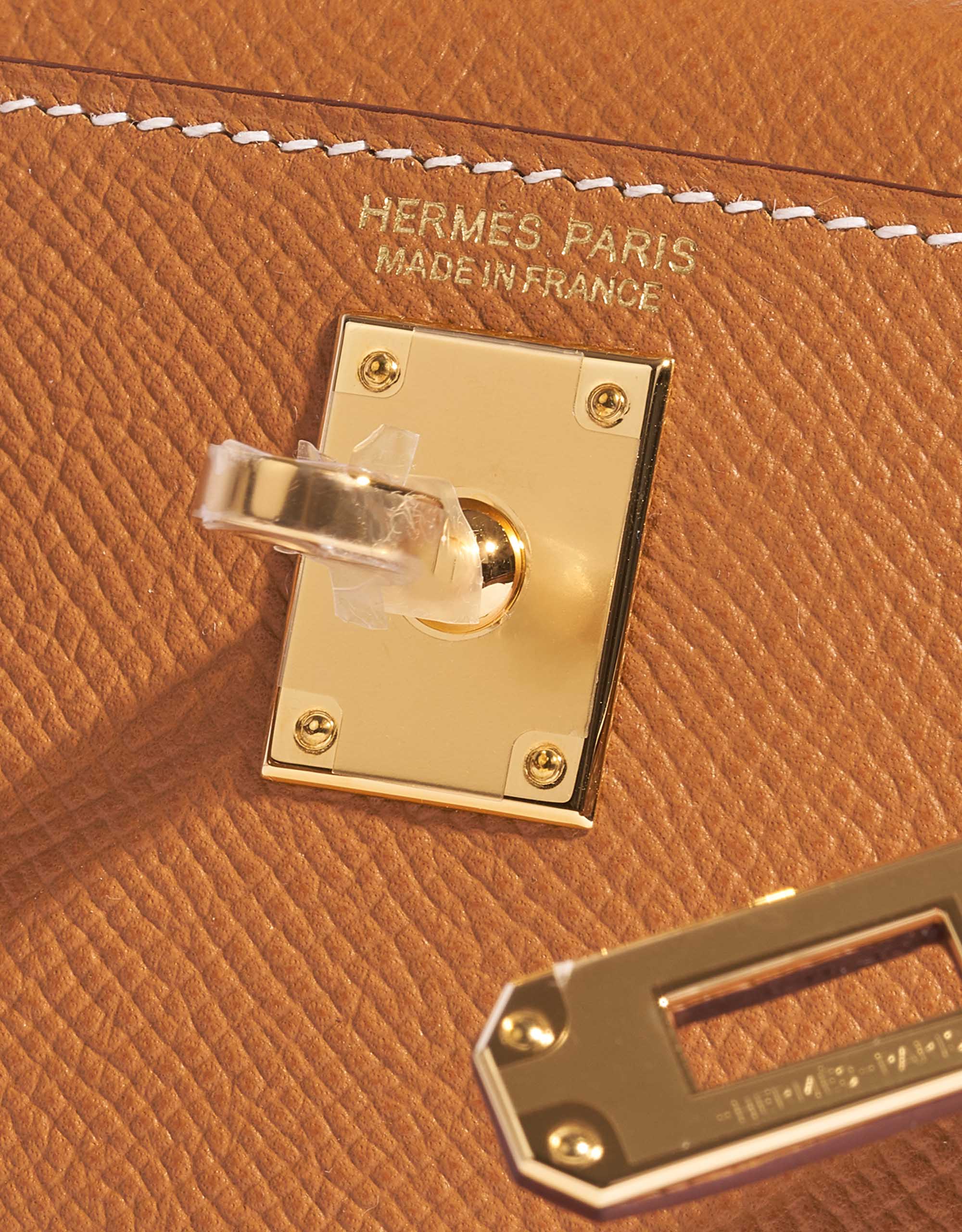 Pre-owned Hermès Tasche Kelly Mini Epsom Gold Brown Logo | Verkaufen Sie Ihre Designer-Tasche auf Saclab.com