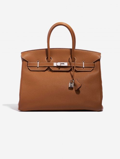 Pre-owned Hermès bag Birkin 35 Togo Gold Brown Front | Sell your designer bag on Saclab.com