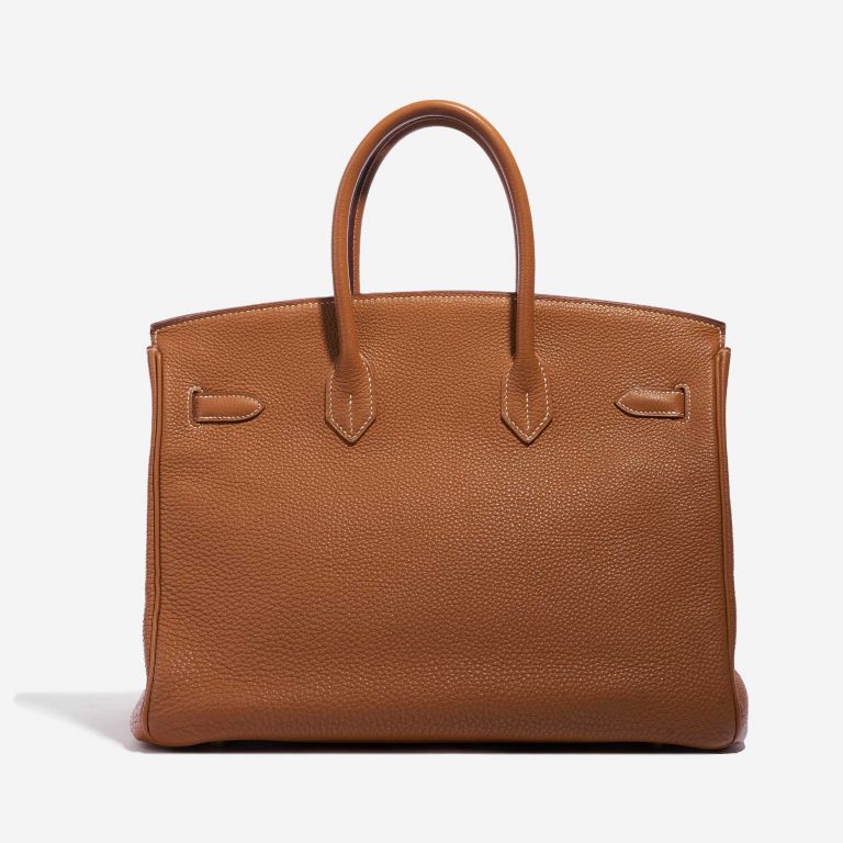 Pre-owned Hermès bag Birkin 35 Togo Gold Brown Back | Sell your designer bag on Saclab.com