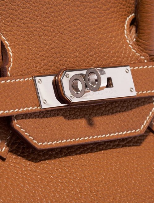 Pre-owned Hermès bag Birkin 35 Togo Gold Brown Closing System | Sell your designer bag on Saclab.com