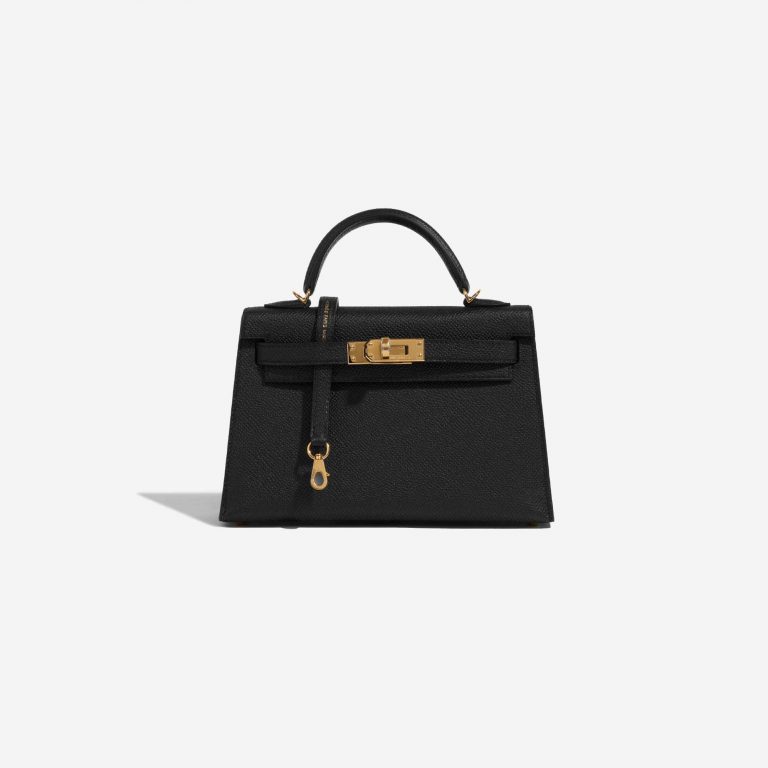 Pre-owned Hermès bag Kelly Mini Epsom Black Black Front | Sell your designer bag on Saclab.com