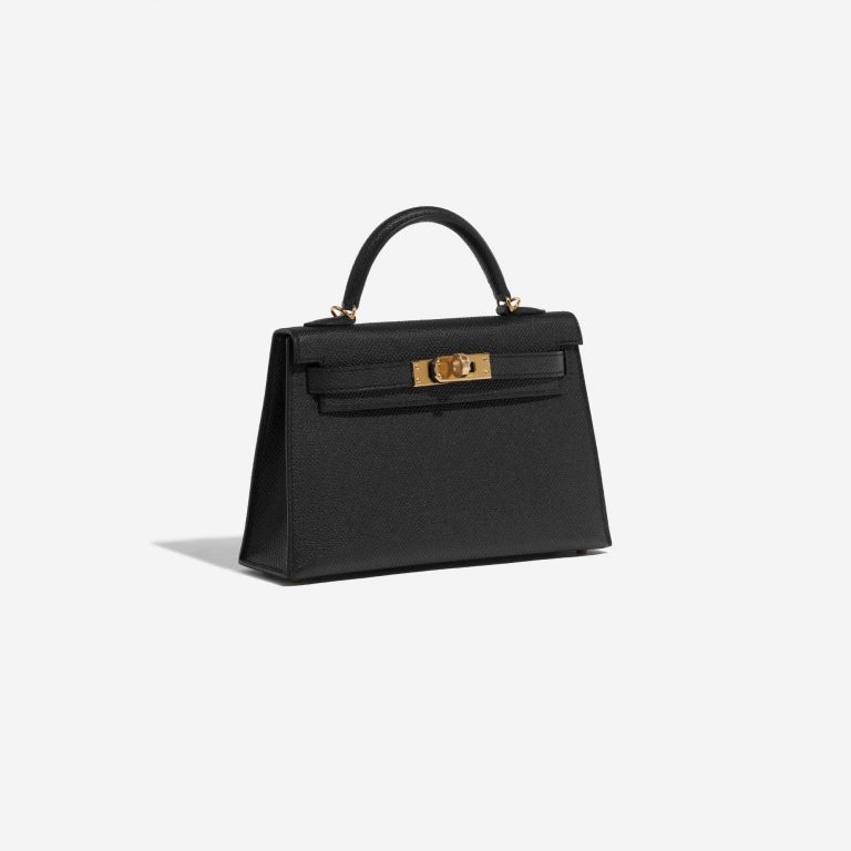 Pre-owned Hermès bag Kelly Mini Epsom Black Black Side Front | Sell your designer bag on Saclab.com