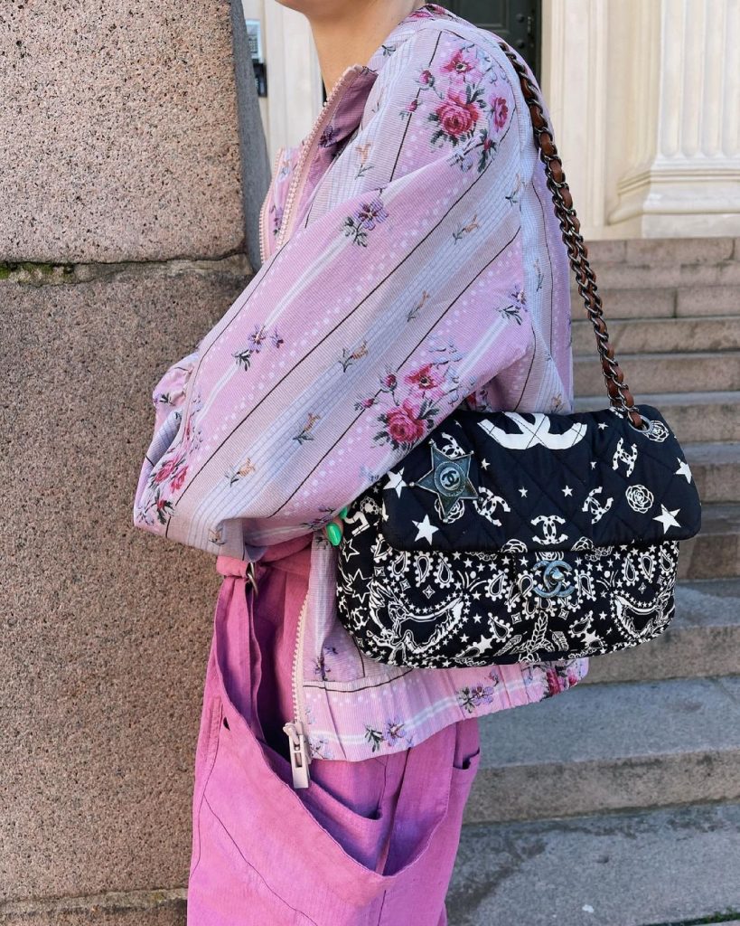 Chanel Handbag Texas Paisley Canvas Classic Flap Bag | Annabel Rosendahl