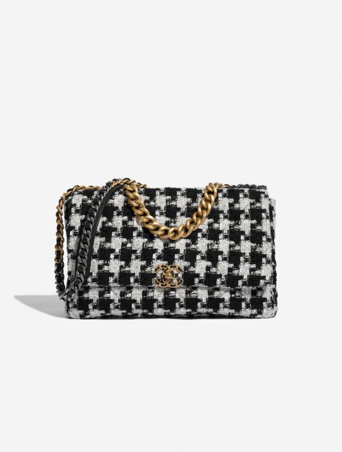 Pre-owned Chanel bag 19 Large Flap Bag Tweed Black / White Black, White Front | Sell your designer bag on Saclab.com