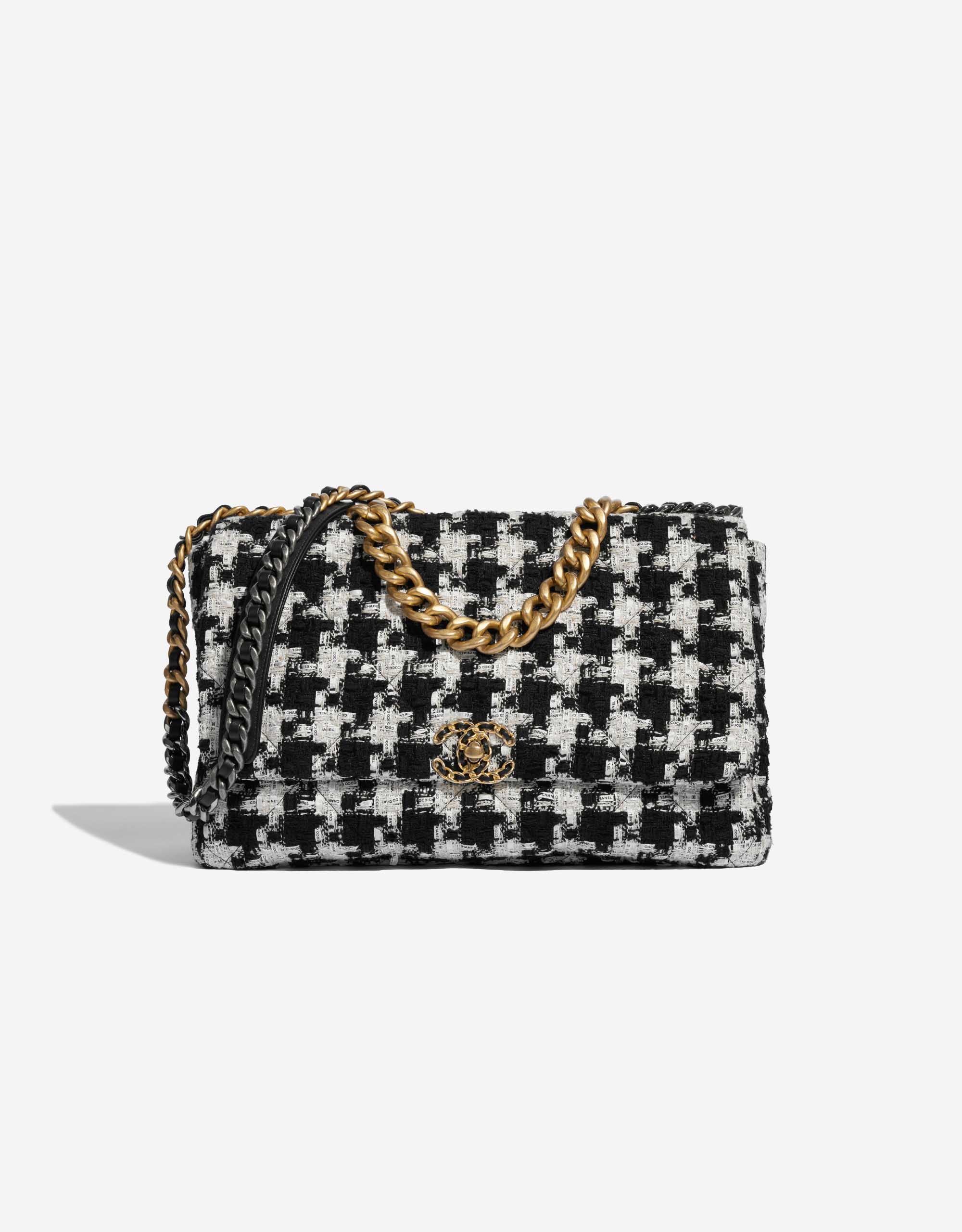 Chanel 19 Large Flap Bag Tweed Black / White | SACLÀB
