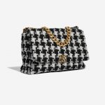 Pre-owned Chanel bag 19 Large Flap Bag Tweed Black / White Black, White Side Front | Sell your designer bag on Saclab.com