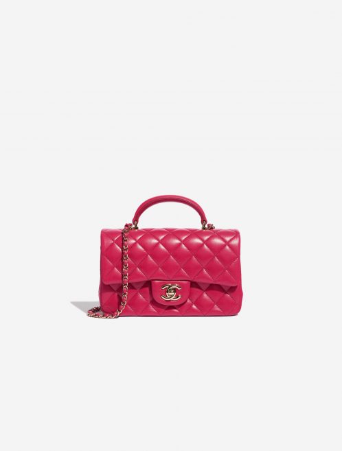 Pre-owned Chanel bag Timeless Mini Rectangular Lamb Raspberry Pink, Rose Front | Sell your designer bag on Saclab.com