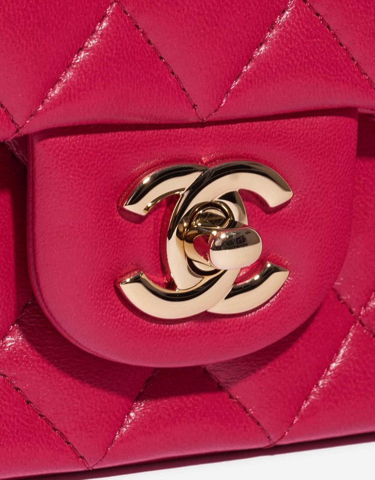 Pre-owned Chanel bag Timeless Mini Rectangular Lamb Raspberry Pink Front | Sell your designer bag on Saclab.com