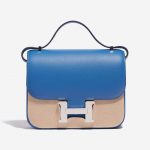 Pre-owned Hermès bag Constance 18 Swift Mykonos / Bleu Encre Blue Front Velt | Sell your designer bag on Saclab.com
