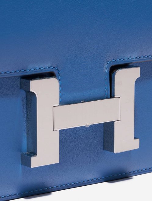 Pre-owned Hermès bag Constance 18 Swift Blue Mykonos / Blue Encre Blue Closing System | Sell your designer bag on Saclab.com