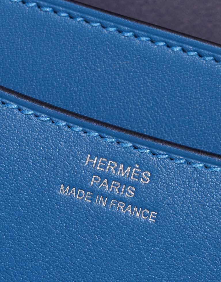 Pre-owned Hermès bag Constance 18 Swift Blue Mykonos / Blue Encre Blue Logo | Sell your designer bag on Saclab.com