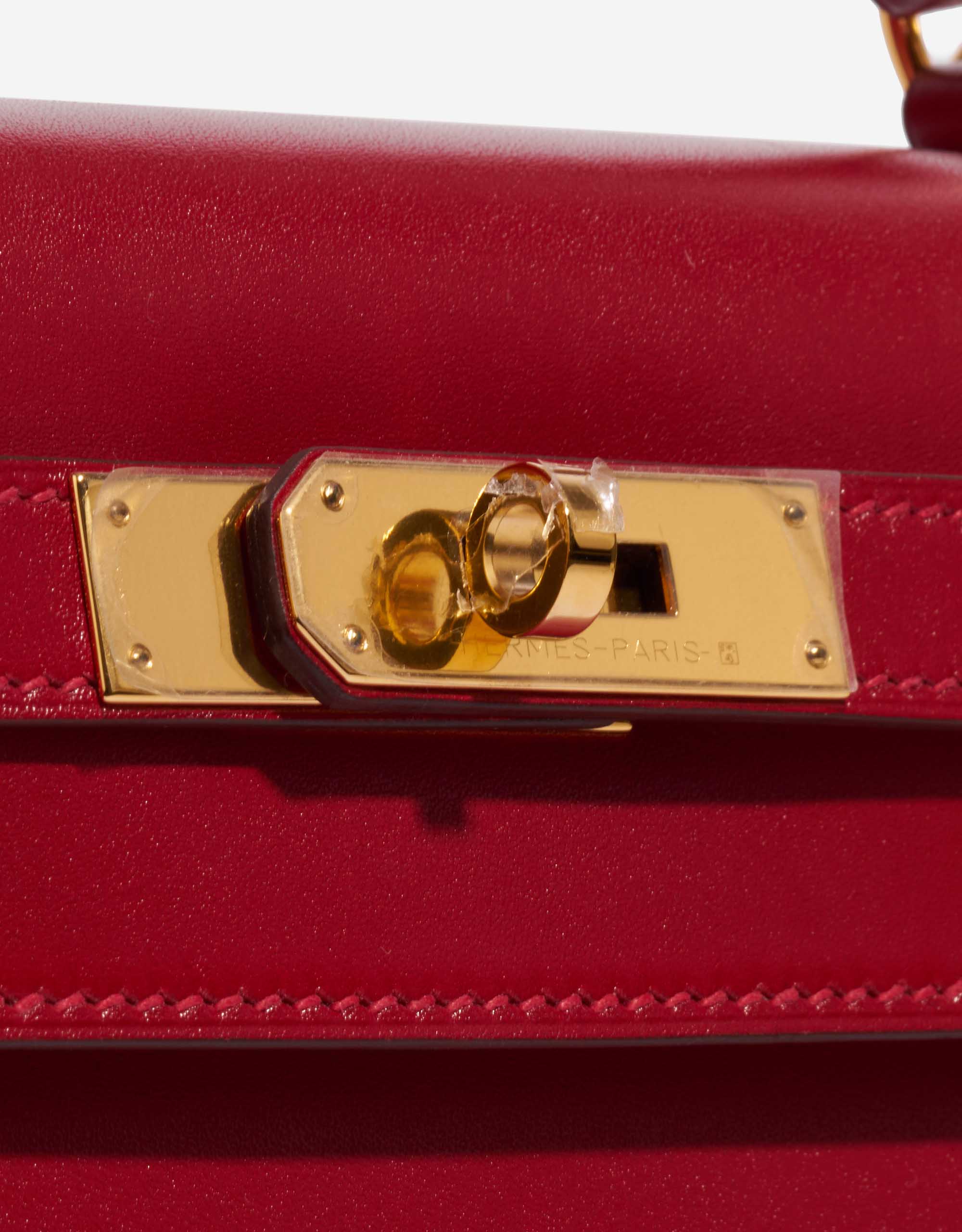 HERMES '20 Micro Kelly Twilly Tadelakt Leather Red / Rouge Vif & Silk  Twilly Bag