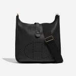Pre-owned Hermès bag Evelyne 33 Taurillon Clemence Black Black Front | Sell your designer bag on Saclab.com
