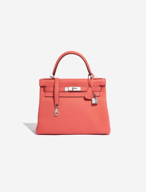 Pre-owned Hermès bag Kelly 28 Clemence Rose Texas Rose Front | Sell your designer bag on Saclab.com