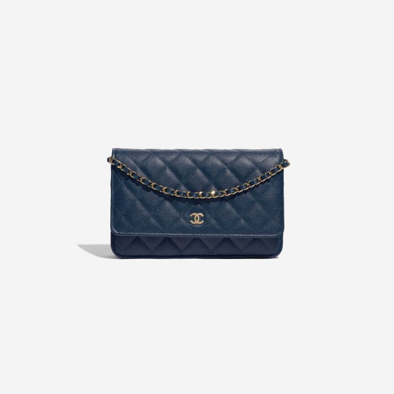 Pre-owned Chanel bag Timeless WOC Caviar Blue Blue Front | Sell your designer bag on Saclab.com