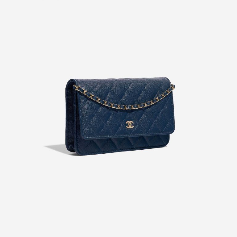 Pre-owned Chanel bag Timeless WOC Caviar Blue Blue Side Front | Sell your designer bag on Saclab.com