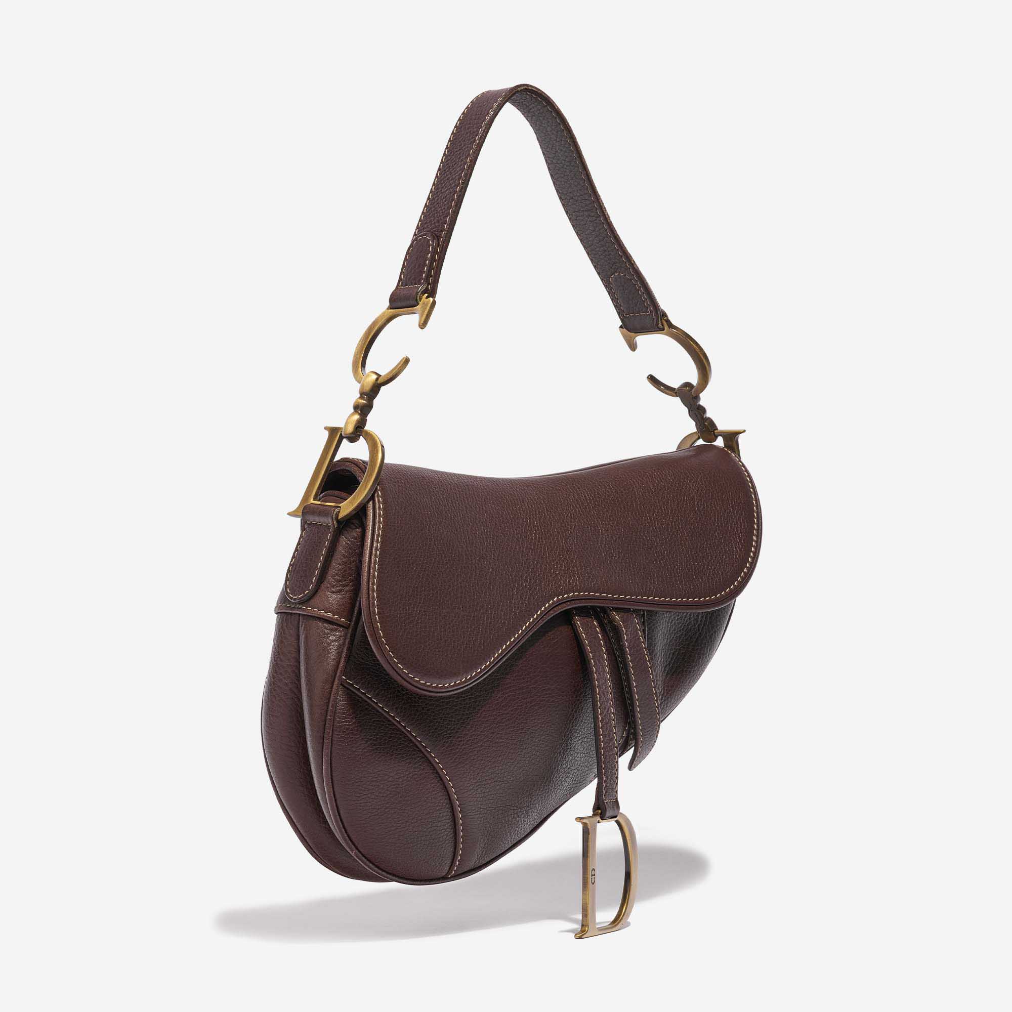 Pre-owned Dior bag Saddle Medium Calf Brown Brown Side Front | Sell your designer bag on Saclab.com
