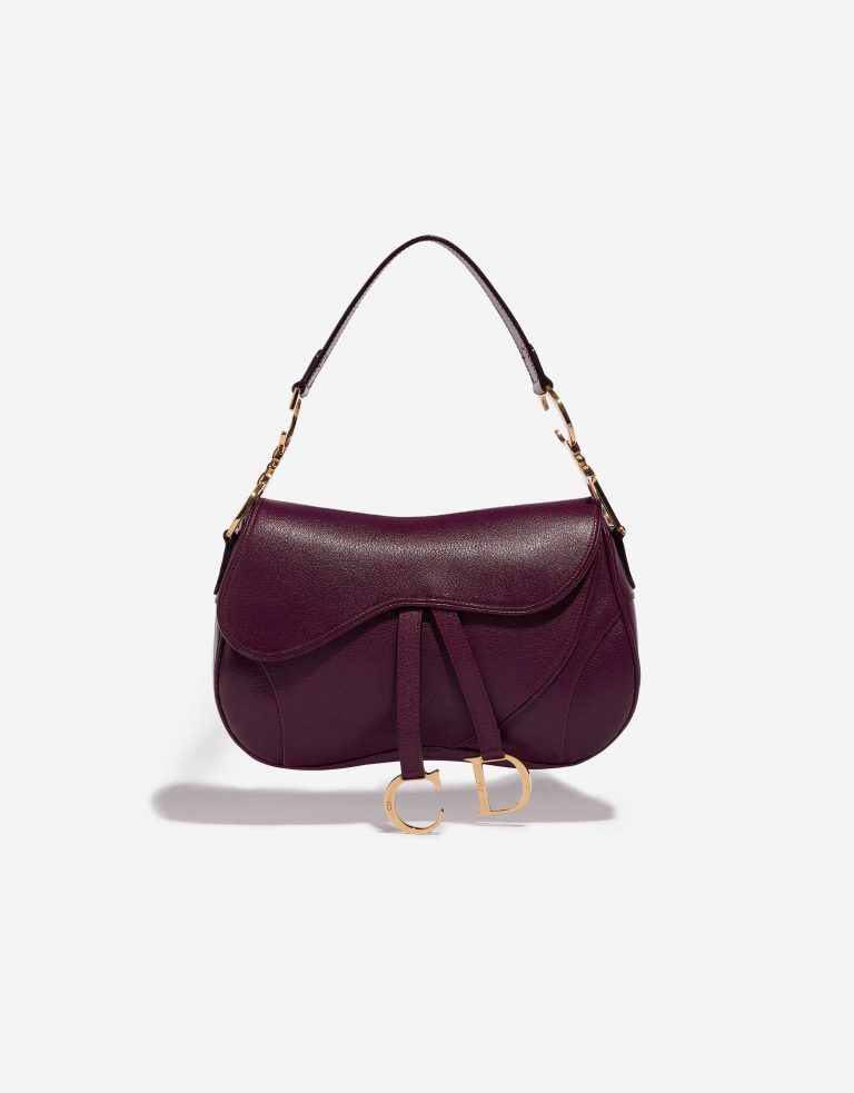 Gebrauchte Dior Tasche Double Saddle Kalbsleder Purple Violet Front | Verkaufen Sie Ihre Designer-Tasche auf Saclab.com