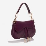 Pre-owned Dior bag Double Saddle Calf Purple Violet Side Front | Sell your designer bag on Saclab.com