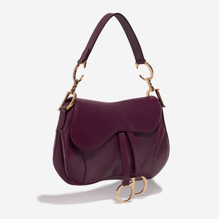 Pre-owned Dior Tasche Double Saddle Kalbsleder Lila Violett Side Front | Verkaufen Sie Ihre Designer-Tasche auf Saclab.com