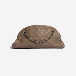 Pre-owned Chanel bag Mademoiselle Medium Calf Khaki Green Back | Sell your designer bag on Saclab.com