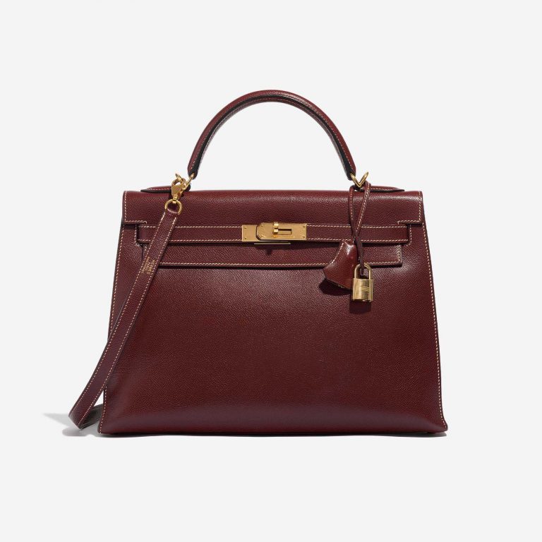 Pre-owned Hermès bag Kelly 32 Epsom Rouge Imperial Red Front | Sell your designer bag on Saclab.com