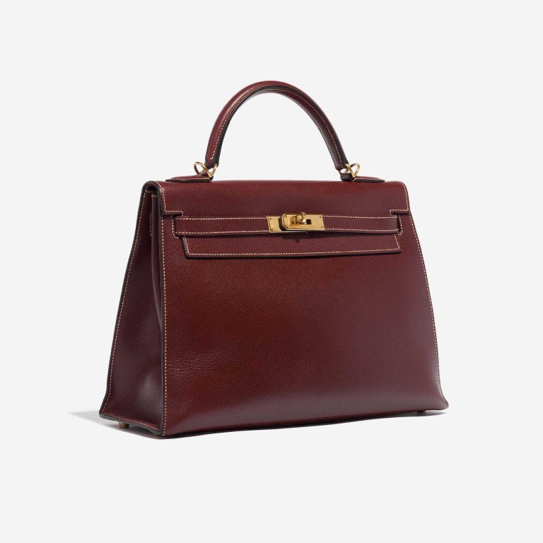 Pre-owned Hermès bag Kelly 32 Epsom Rouge Imperial Red Side Front | Sell your designer bag on Saclab.com