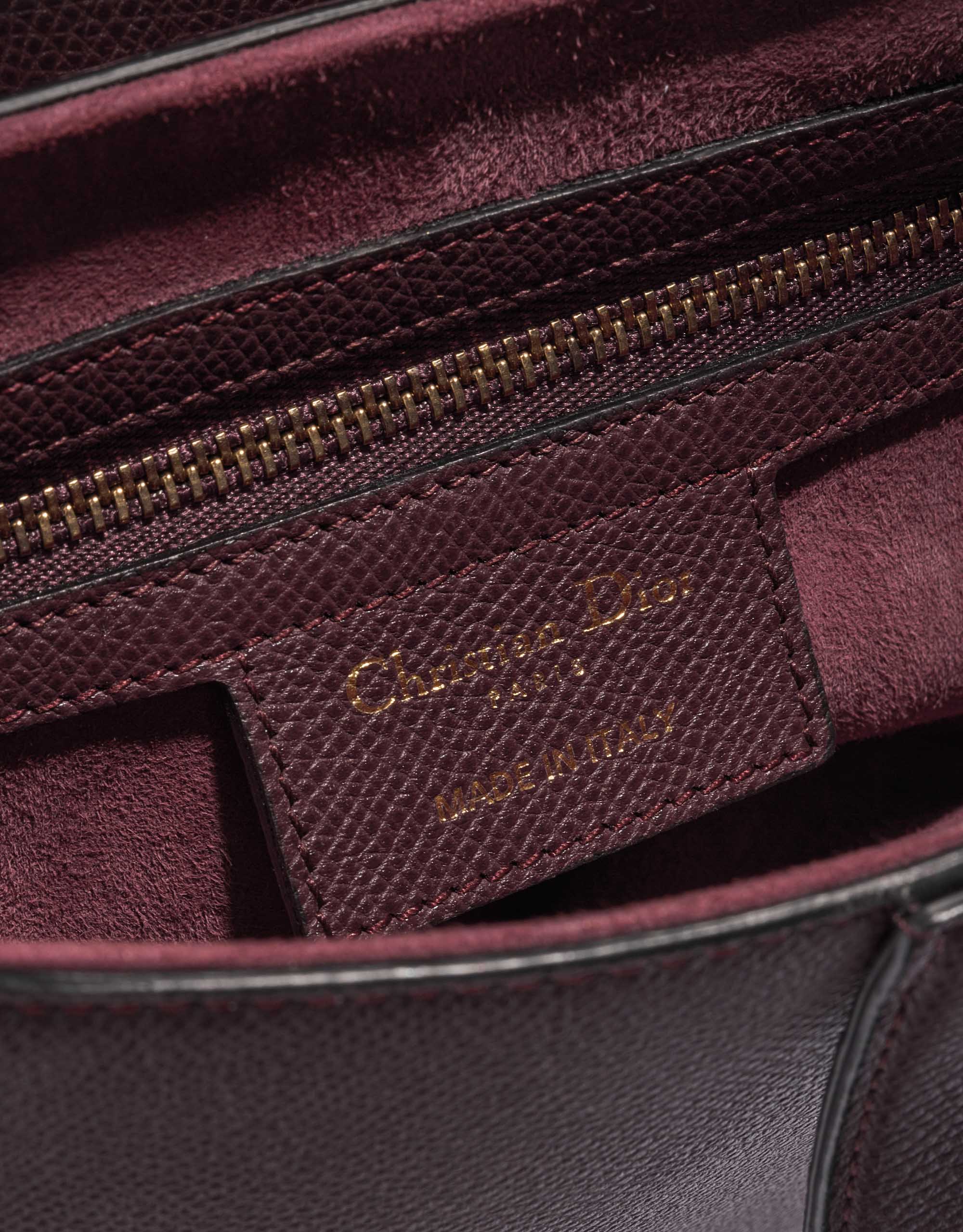 Pre-owned Dior bag Saddle Medium Calf Bordeaux Red Logo | Sell your designer bag on Saclab.com