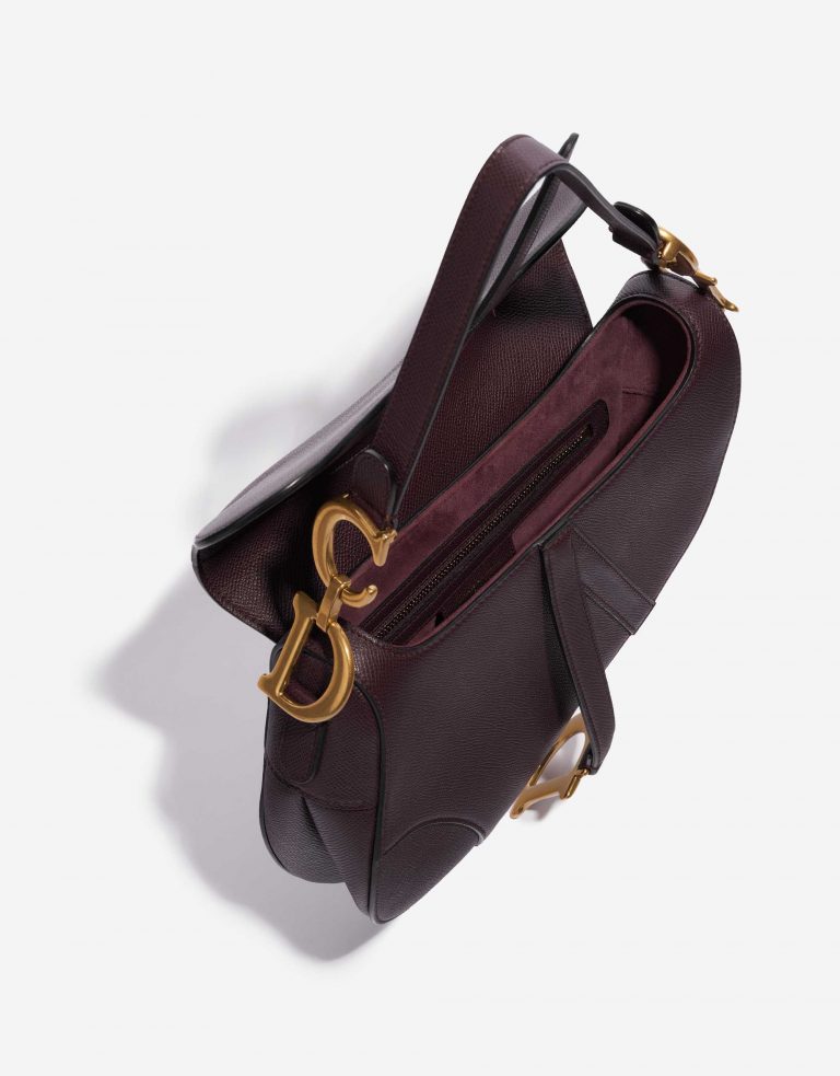 Gebrauchte Dior Tasche Saddle Medium Kalbsleder Bordeaux Rot Innenseite | Verkaufen Sie Ihre Designertasche auf Saclab.com