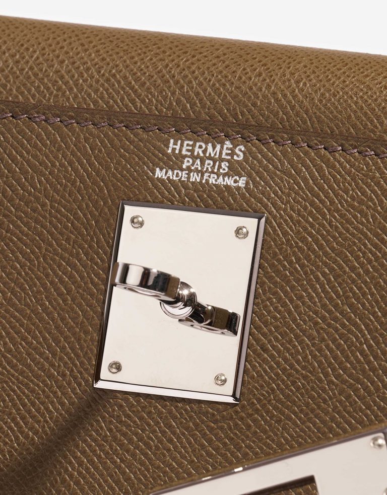 Pre-owned Hermès bag Kelly 32 Epsom Toundra Brown Logo | Sell your designer bag on Saclab.com