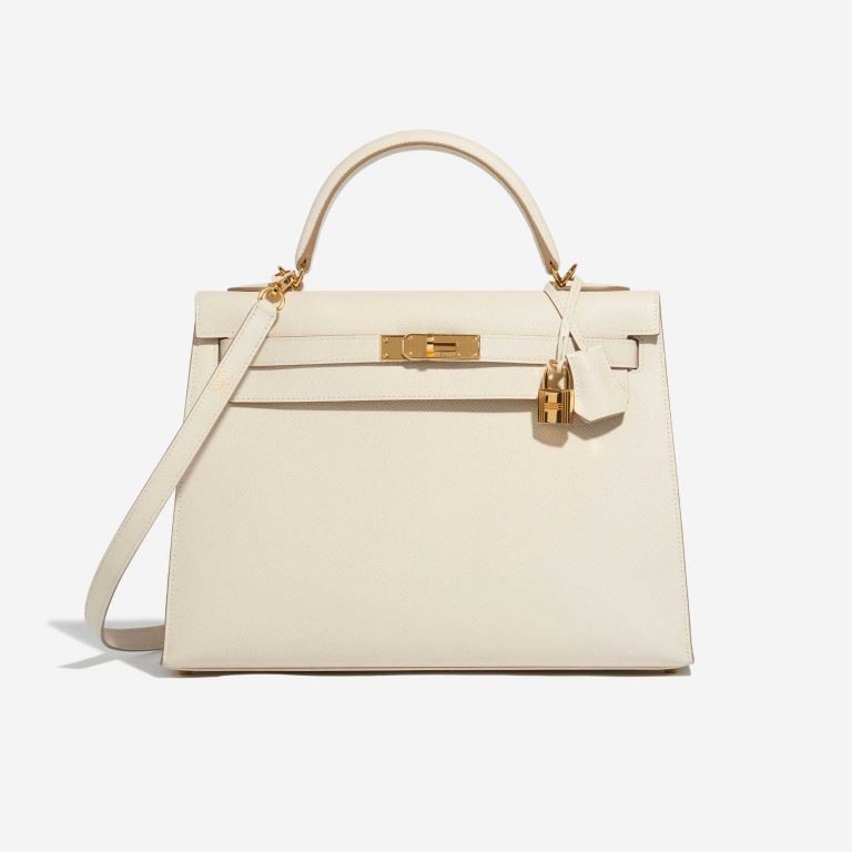 Pre-owned Hermès Tasche Kelly 32 Epsom Craie Grau Front | Verkaufen Sie Ihre Designer-Tasche auf Saclab.com