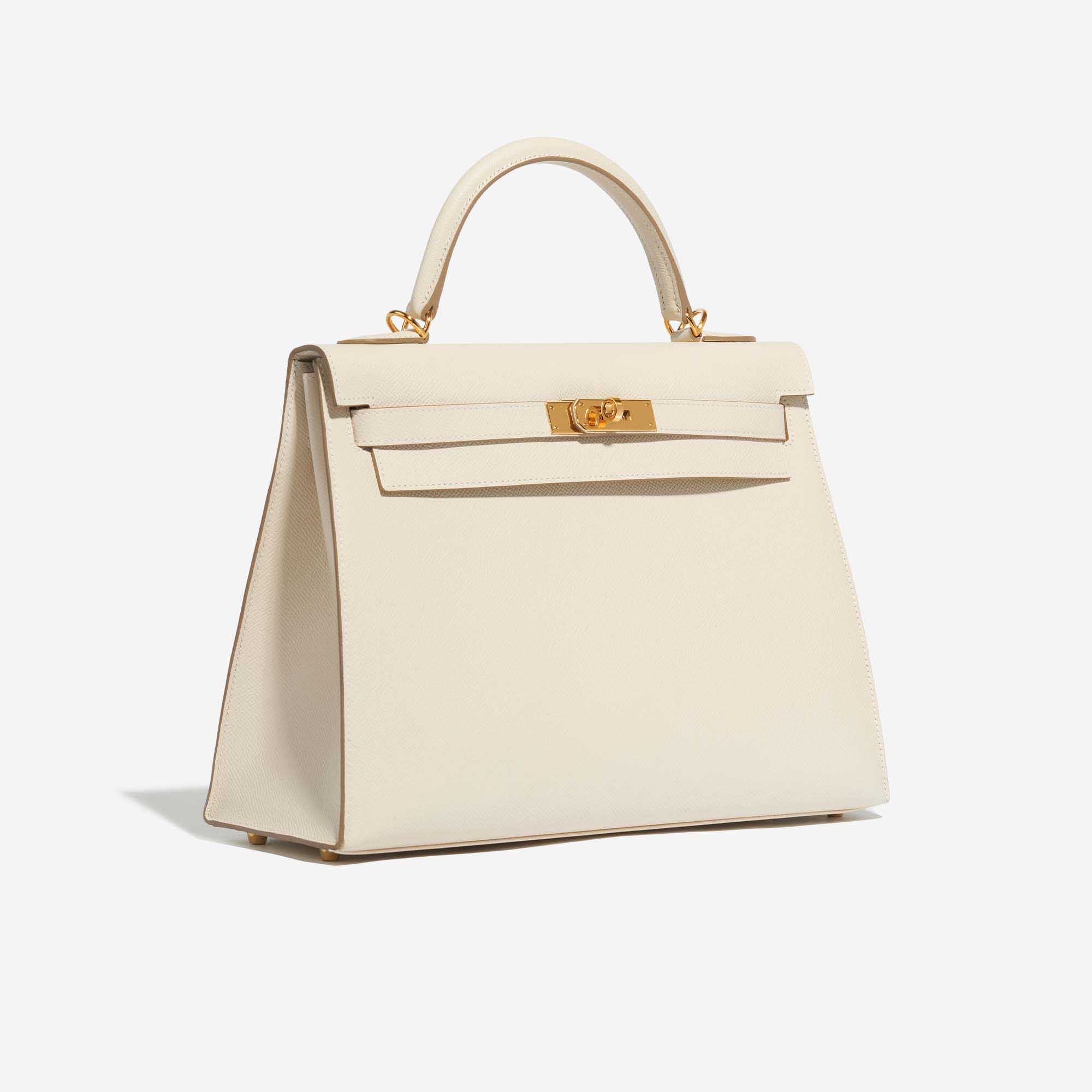 Pre-owned Hermès Tasche Kelly 32 Epsom Craie Grau Side Front | Verkaufen Sie Ihre Designer-Tasche auf Saclab.com