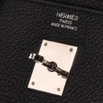 Pre-owned Hermès bag Birkin 40 Clemence Black Black Logo | Sell your designer bag on Saclab.com