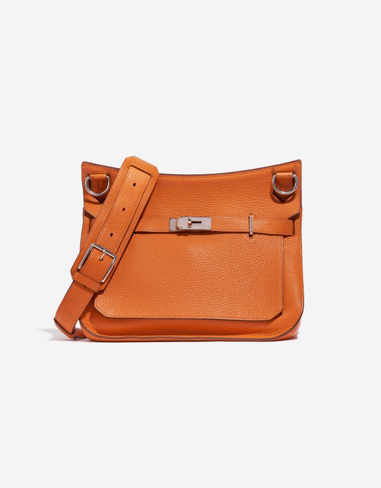 Pre-owned Hermès bag Jypsiere 34 Clemence Orange H Orange Front | Sell your designer bag on Saclab.com
