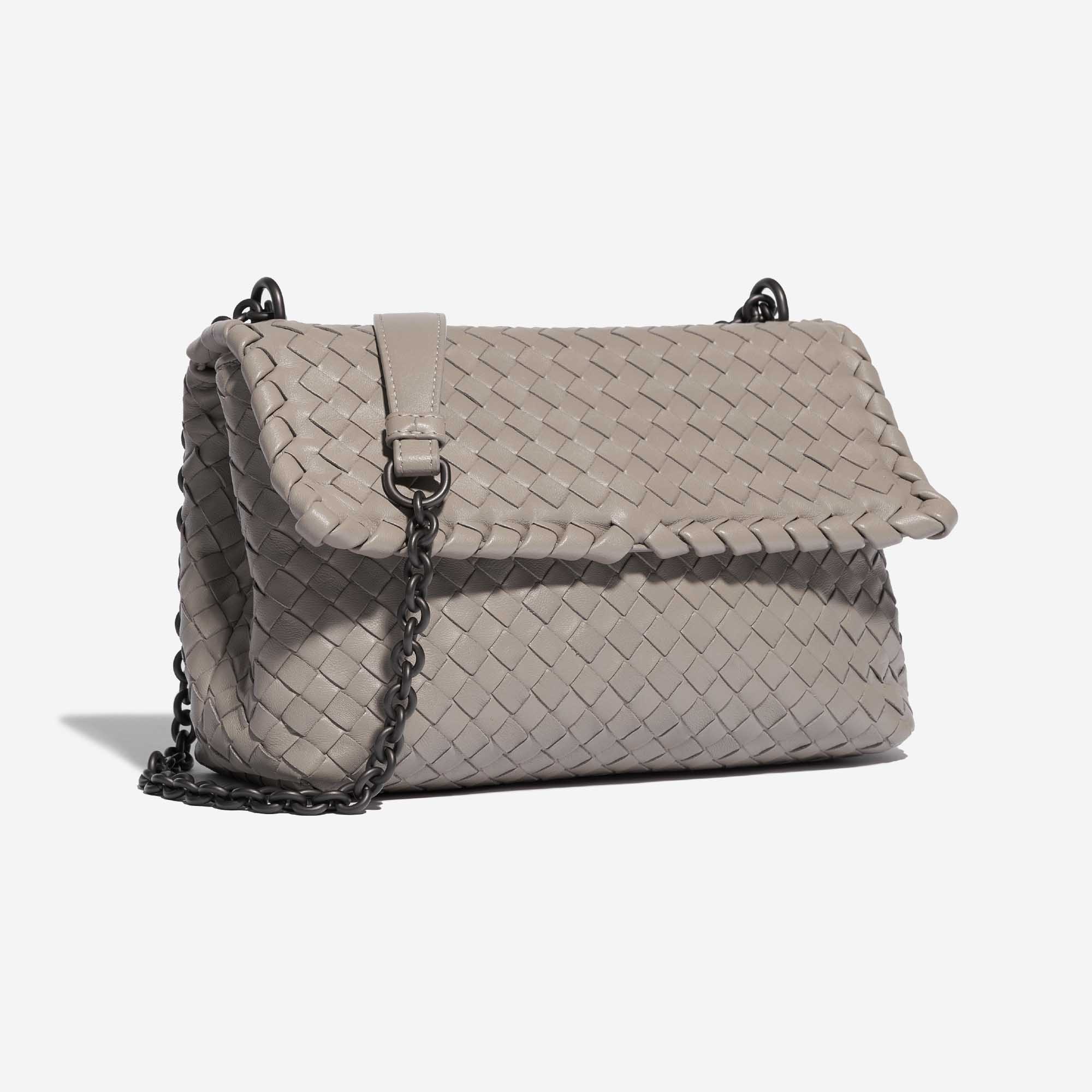 Pre-owned Bottega Veneta bag Olimpia Medium Nappa Grey Grey Side Front | Sell your designer bag on Saclab.com