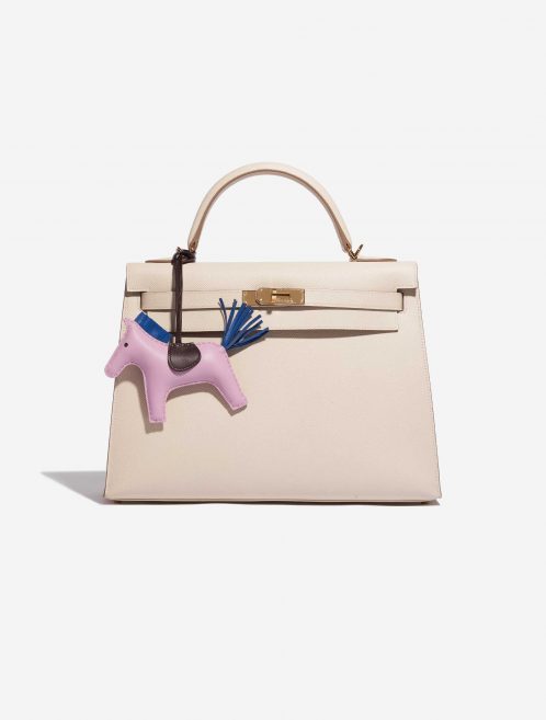 Pre-owned Hermès bag Rodeo MM Milo Lamb Mauve Sylvestre / Blue France / Rouge Sellier Blue, Rose Detail | Sell your designer bag on Saclab.com