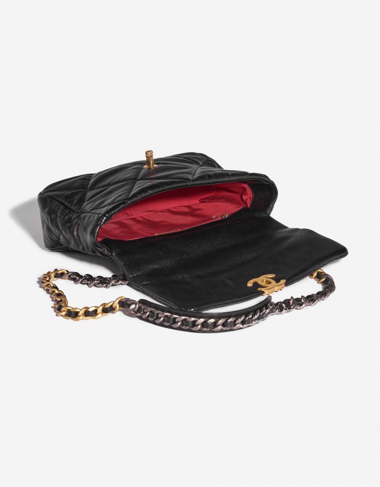 Pre-owned Chanel bag 19 Large Flap Bag Lambskin Black Black Inside | Sell your designer bag on Saclab.com