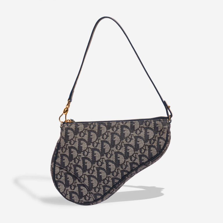 Gebrauchte Dior Tasche Saddle Clutch Oblique Jacquard Blau Blau Front | Verkaufen Sie Ihre Designer-Tasche auf Saclab.com