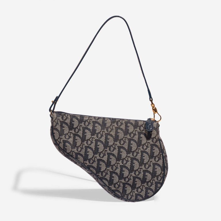 Gebrauchte Dior Tasche Saddle Clutch Oblique Jacquard Blue Blue Back | Verkaufen Sie Ihre Designer-Tasche auf Saclab.com