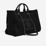 Pre-owned Chanel bag Deauville Medium Canvas Black Black Side Front | Sell your designer bag on Saclab.com