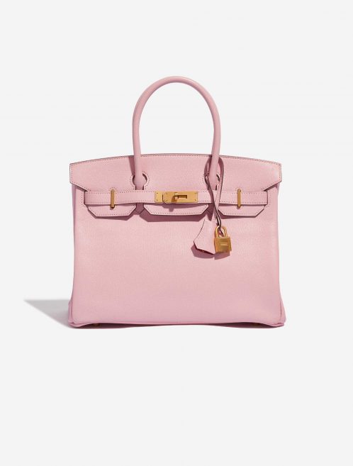 Pre-owned Hermès bag Birkin 30 Custom Made Chèvre Mysore Rose Sakura / Vermillion Pink, Rose Front | Sell your designer bag on Saclab.com