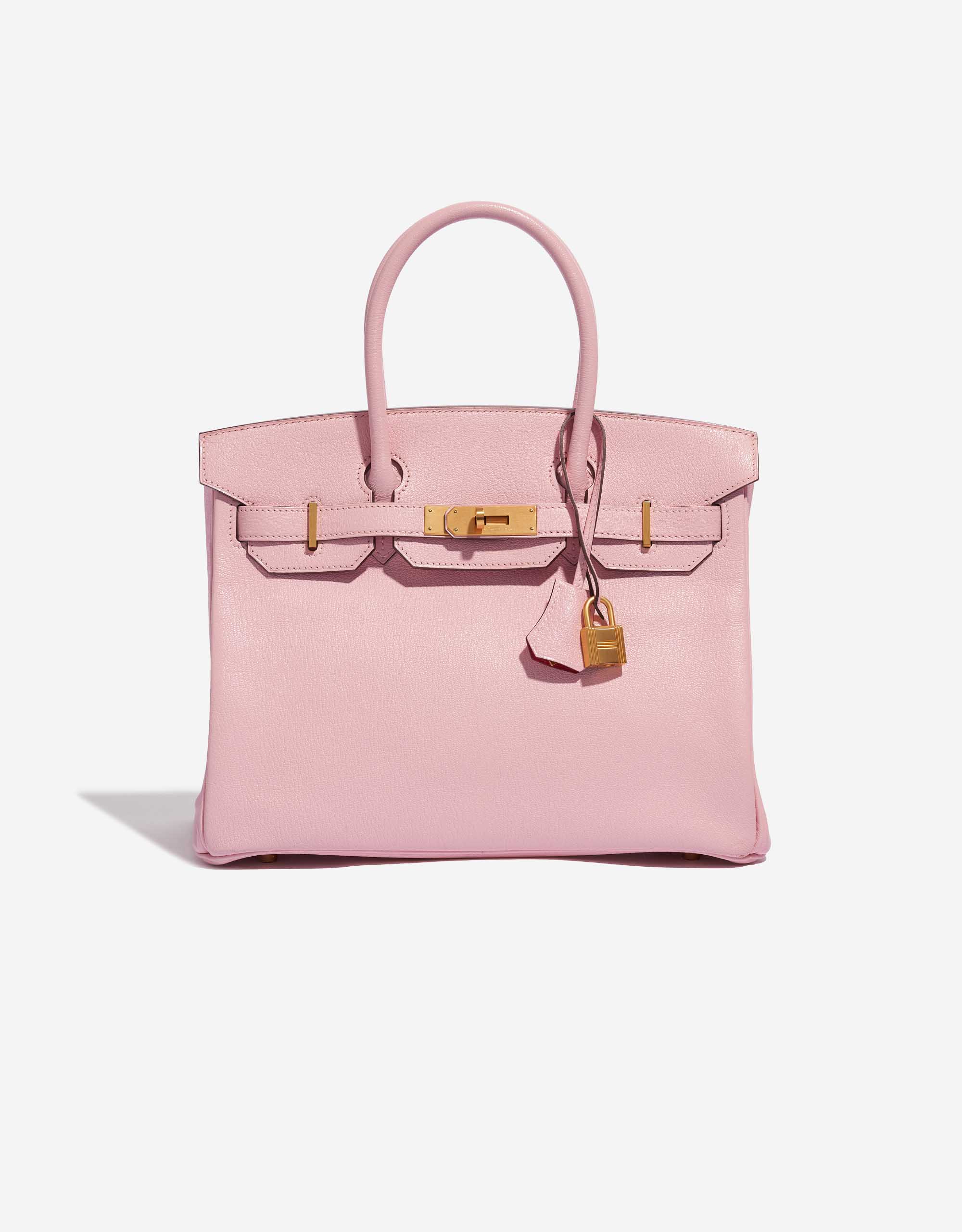 Hermes Special Order HSS Birkin 25 Bag Rose Sakura & White Clemence Leather  Gold Hardware