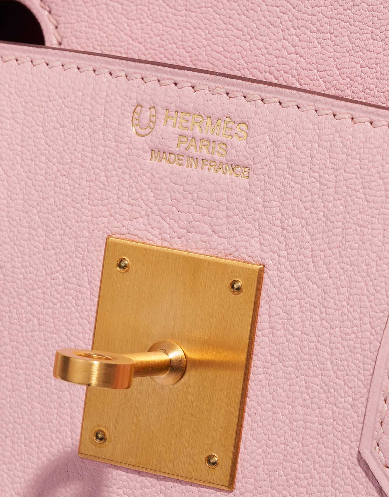 Pre-owned Hermès bag Birkin 30 Custom Made Chèvre Mysore Rose Sakura / Vermillion Pink, Rose Logo | Sell your designer bag on Saclab.com