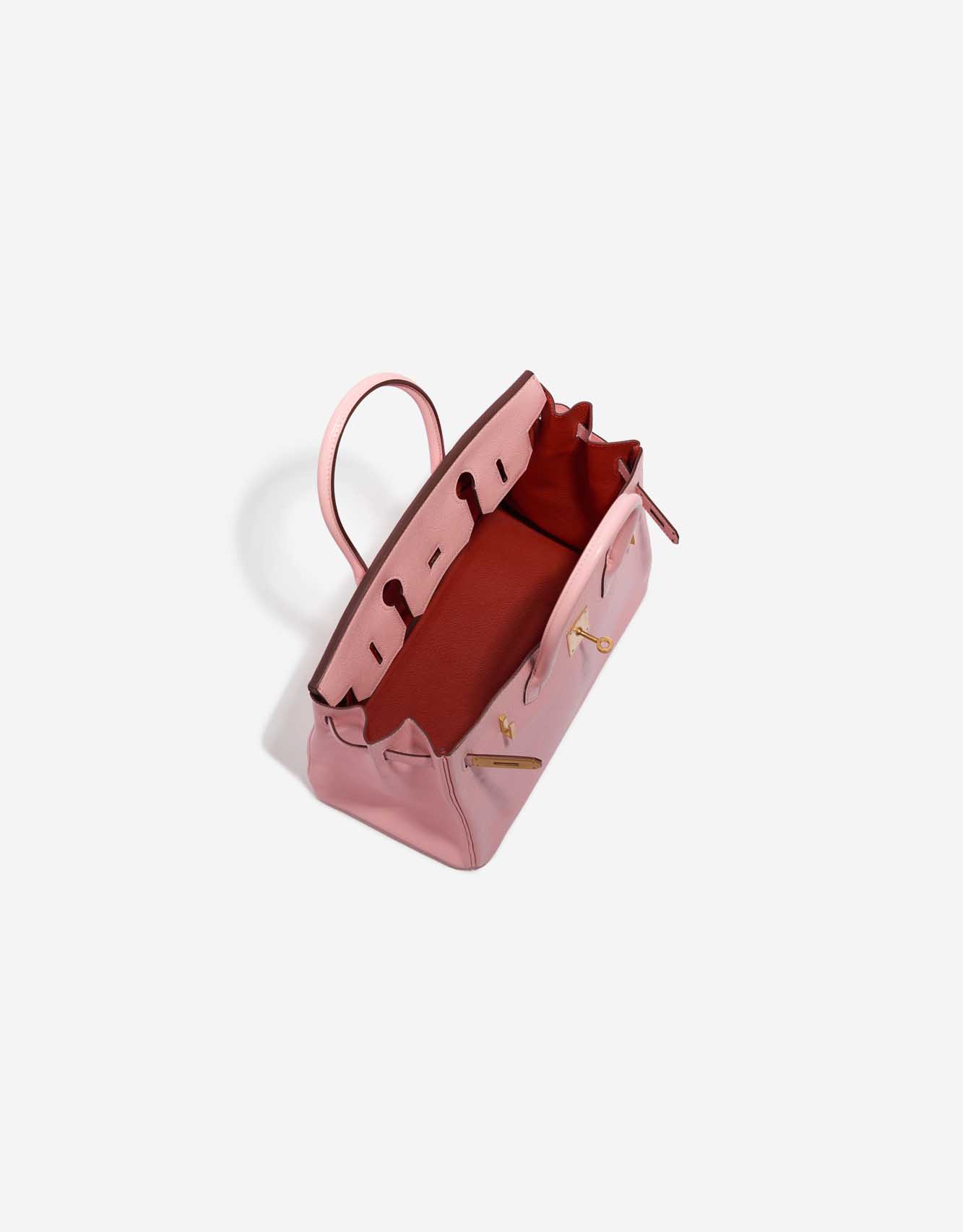 Pre-owned Hermès bag Birkin 30 Custom Made Chèvre Mysore Rose Sakura / Vermillion Pink, Rose Inside | Sell your designer bag on Saclab.com